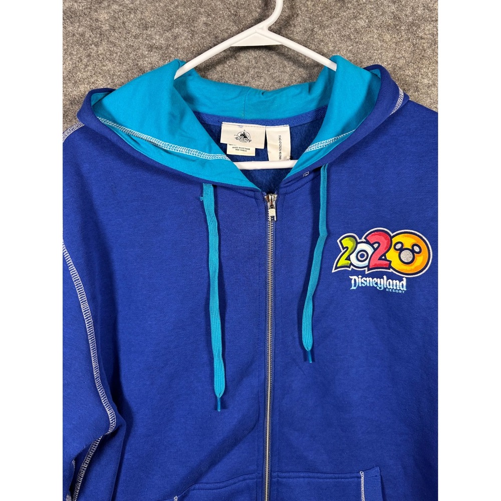 Disney Parks Disneyland 2020 Blue Full Zip Hoodie Sweatshirt Mens